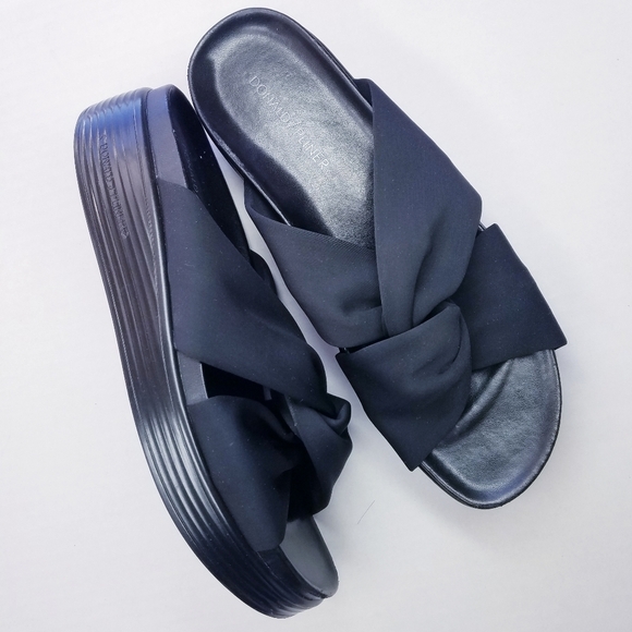 🌸Donald‎ J Pliner | Platform Slip on Sandals size 9, Black - Picture 1 of 5